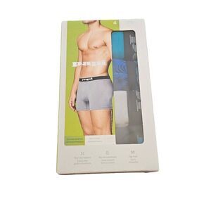 Papi Cotton Stretch Men's Boxer Briefs Size Medium 4 Pack Blue Gray Underwear